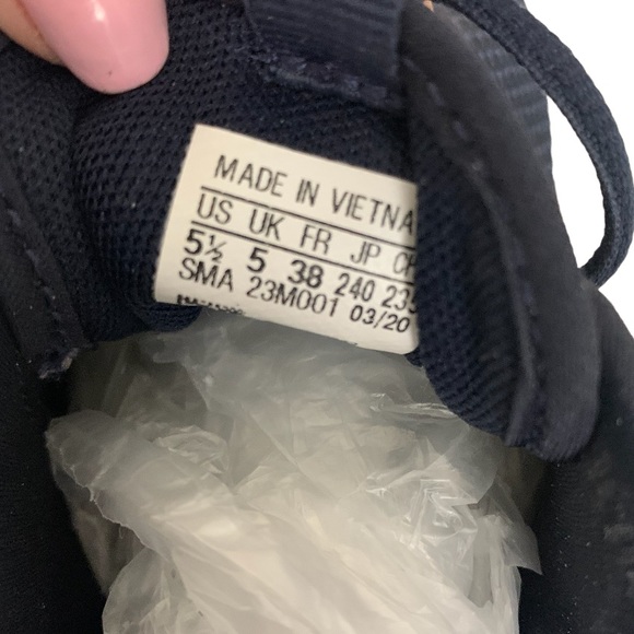 Adidas Racer 2.0 Sneakers Navy Blue Lilac Pink Stripes Women’s 7 / Youth 5.5 - Picture 9 of 11